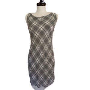DKNY Checkered Midi Dress. Size 6. Grey